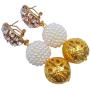 laanc Womens Fashion Gold Plated 3 Rows Nigerian Beads African Wedding Bridal Jewelry Sets
