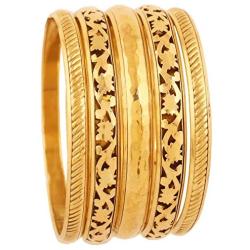 Touchstone Indian Bollywood Finely Handcrafted Traditional Trendy Style Designer Jewelry Bangle Bracelets in Antique Gold Tone for Women