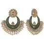 Efulgenz Indian Bollywood Antique Gold Plated Wedding Faux Pearl Crystal Rhinestone Dangle Chandbali Earrings Jewelry Set