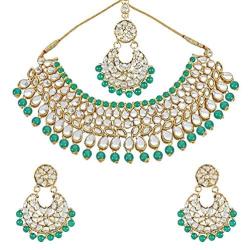 MUCH-MORE Indian Bollywood Bridal Choker Necklace Gold Plated Party Wear Ethnic Wedding Jewelry Set for Women