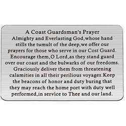 BAUNA Coast Guardsmans Prayer Metal Wallet Card for Him Coast Guard Gift Military Jewelry USCG Graduation Card Insert Gift Deployment Gift