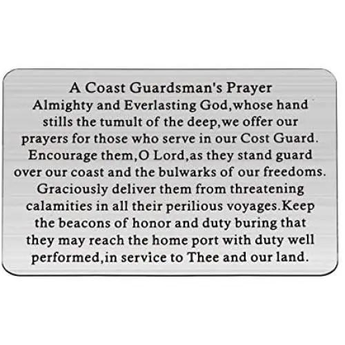 BAUNA Coast Guardsmans Prayer Metal Wallet Card for Him Coast Guard Gift Military Jewelry USCG Graduation Card Insert Gift Deployment Gift BAUNA Coast Guardsmans Prayer Metal Wallet Card for Him Coast Guard Gift Military Jewelry USCG Graduation Card Insert Gift Deployment Gift