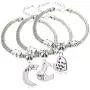 lauhonmin 3pcs Big Sis Middle Sis Little Sis Love Heart Charm Pendant Bracelet Set Family Jewelry Gift for Sister lauhonmin 3pcs Big Sis Middle Sis Little Sis Love Heart Charm Pendant Bracelet Set Family Jewelry Gift for Sister
