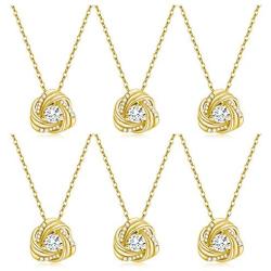 DHQH I Couldnt Tie The Knot Without You Love Knot Bridesmaids Necklace 14K Gold Plated Knot Necklaces Bridesmaid Proposal Gift Set of 1/6