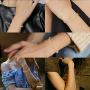 XCOIN 5-6pcs Chain Bracelets Set for Women,18k Gold Plated Stainless Steel Adjustable Paperclip Link Cuban Box Figaro Cuble Chain Bracelets Jewelry Gifts