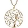 Ouran Necklace for Women,Tree of Life with Owl Pendant Necklace Girls CZ Crystal Necklace Long Chain Necklace