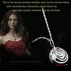 The Vampire Diaries Daywalking Katherine Sapphire Crystal Pendant Necklaces Ring Elena Verbena Opening Charm Necklace Movie Jewelry Set Cosplay For Fans