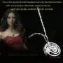 The Vampire Diaries Daywalking Katherine Sapphire Crystal Pendant Necklaces Ring Elena Verbena Opening Charm Necklace Movie Jewelry Set Cosplay For Fans