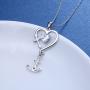 S925 Sterling Silver Faith Hope Love Heart Cross Anchor Vintage Pendant Necklace Ring Jewelry Set