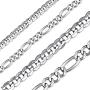 ChicSilver 2.8mm/5mm Solid 925 Sterling Silver Cuban Link/Figaro Chain Necklace for Women Men, 18, 20, 22, 24, 26, 28 Inch(with Gift Box)