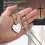 PROSTEEL Lords Prayer Heart Necklace, Stainless Steel Praying Hands Pendant & Chain, Mens Womens Necklace, 22inch-24inch, Come Gift Box