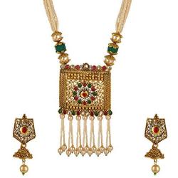 Efulgenz Indian Bollywood Traditional Gold Plated Crystal Faux Kundan Pearl Wedding Choker Necklace Earrings Jewelry Set
