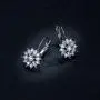 BAMOER 18K Rose Gold Plated Cubic Zirconia Snowflake Lever Back Earrings Necklace Set for Women CZ Jewelry Set