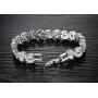 Herinos Women Platinum Plated Cubic Zirconia Tennis Bracelets Wedding Bridal Crystal Bangle