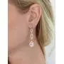 Mariell Micro-Pave Rose Gold CZ Art Deco Dangle Chandelier Wedding Earrings - Blush Jewelry for Brides