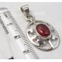 SilverStarJewel 925 Solid Sterling Silver Carnelian Celtic Pendant 1.2'' Fashion Stone