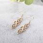 Fashion Palace Hollow Carved Helix Knot Assorted Dangle Twist Wave Filigree Teardrop Heart Peach Linear Earrings for Women Girls Teen Trendy Jewelry