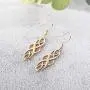 Fashion Palace Hollow Carved Helix Knot Assorted Dangle Twist Wave Filigree Teardrop Heart Peach Linear Earrings for Women Girls Teen Trendy Jewelry