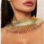 Pingyongchang African Collar Choker Necklace Gold Statement Chokers Bib Chunky Necklaces Jewelry Boho Exaggerated Jewelry for Women Girls