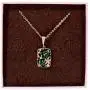 FALUGIN 18k Gold Plated Flower Necklace Square Shape Necklace Inlaid Cubic Zirconia Stainless Steel Chain Necklaces