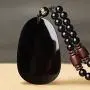 100% Pure Obsidian Natural Pendant Necklace Zodiac Bodhisattva Amulet Talisman 100% Pure Obsidian Natural Pendant Necklace Zodiac Bodhisattva Amulet Talisman