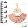 RIAH FASHION Bohemian Lightweight Silky Thread Fan Tassel Statement Drop Earrings - Embellished Fringe Dangles Filigree Chandelier Duster, Printed Wood, Cork