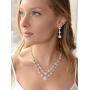 Mariell Gold Two-Row Rhinestone Crystal Necklace and Earrings Set - Prom, Brides and Bridesmaids Jewelry