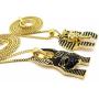 Shiny Jewelers USA Mens Ancient Egyptian Anubis Pharaoh Ankh Cross Hip Hop Pendant Box Chain Necklace Set