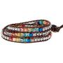 Chakra Awareness Balancing Leather3 Wrap Crystal Bracelet with Hematite for Women