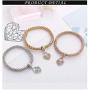 BELLA-Bee 3PCS/Set Multilayer Butterfly Heart Elephant Charms Chain Bracelet Crystal Stretch Bracelet for Women Girls Jewelry