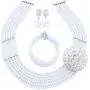 aczuv Nigerian Wedding African Beads Jewelry Set Crystal Beaded Necklace Earrings aczuv Nigerian Wedding African Beads Jewelry Set Crystal Beaded Necklace Earrings