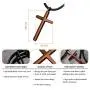 555Jewelry Stainless Steel Cross with Waterproof Adjustable Black Leather Rope 555Jewelry Stainless Steel Cross with Waterproof Adjustable Black Leather Rope