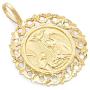 Wellingsale 14K Yellow Gold Polished Ornate Religious Baptism Charm Pendant