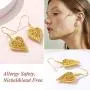 FindChic Vintage Indian Earrings for Women Ethnic Antique Carving Hollow Out Patterned Heart/Chili/Waterdrop/Moon Dangle Earrings for Girls, with Jewelry Box