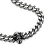 COOLSTEELANDBEYOND Mens Stainless Steel Curb Chain Skull Necklace Silver Color Gothic Style 30.3MM 22 inches COOLSTEELANDBEYOND Mens Stainless Steel Curb Chain Skull Necklace Silver Color Gothic Style 30.3MM 22 inches