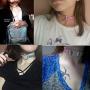 Tvoip 4Pcs PU Leather Choker Necklace Gift for Women Holographic Choker Heart Metal Laser Collar Chocker Fashion Jewelry Colorful Leather