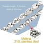 N+NITROLUBE Magnetic Therapy Necklace for Women Stainless Steel Necklace Pain Relief for Neck Arthritis Magnetic Jewelry Gift (Silver)
