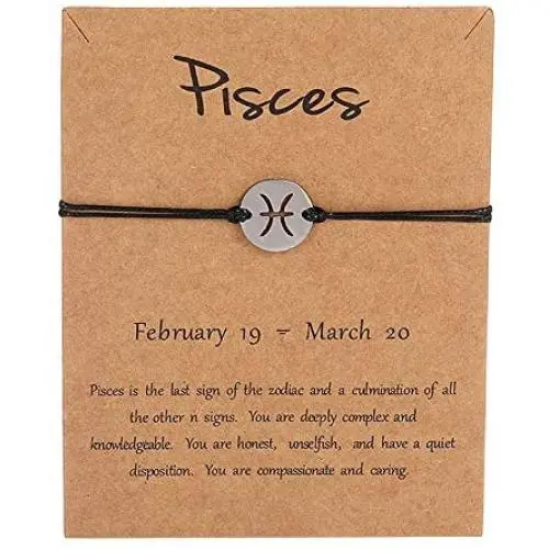 FUTIMELY Gold/Silver Zodiac Couple Bracelet for Women Teen Girls,Hand Made Stainless Steel Astrology Constellation Bracelet/Anklet Friendship Promise Jewelry Gift Card
