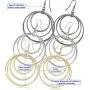Fashion Costume Jewelry Dangle Drop Circle Hoop Earrings Set For Women Teen Silver Gold Black Tone Fashion Costume Jewelry Dangle Drop Circle Hoop Earrings Set For Women Teen Silver Gold Black Tone