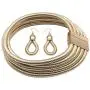 Halawly African Choker Necklace Set for Women,Multilayer Chain Necklace and Earring Set Fashion Jewelry