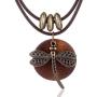 COOSTUFF ANNA Brown Wooden Choker Chunky Pendant Necklaces for Women