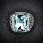 Syink Hypoallergenic Stainless Steel Ring Wedding Bands for Him, Large Aquamarine Color Stone Rings with Snake Pattern Engagement Promise Jewelry Syink Hypoallergenic Stainless Steel Ring Wedding Bands for Him, Large Aquamarine Color Stone Rings with Snake Pattern Engagement Promise Jewelry