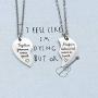 redrain BFF Necklace for 2-Split Valentine Heart Necklace Together Forever Never Apart Best Friends His Always Angel Her Warrior Pendant Friendship Necklace Set
