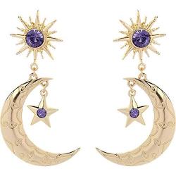 Solighter Fashion Moon Earrings for women Girls Moon and Star Earrings Vintage Jewelry Jewelry Long Drop Dangle Stud