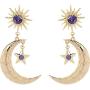 Solighter Fashion Moon Earrings for women Girls Moon and Star Earrings Vintage Jewelry Jewelry Long Drop Dangle Stud