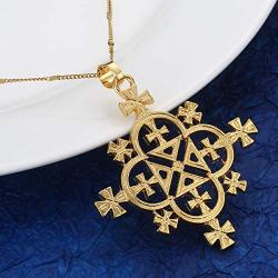 Ethiopia Jewelry Big Cross Pendant Gold Filled Jewelry Coptic Cross Pendant