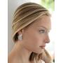 Mariell Cubic Zirconia Marquis-Cut Graceful Curved Cluster Bridal Wedding Earrings - Platinum Plated
