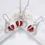 EMESLY Heart Shaped Cubic Zirconia Crystal Hook Dangle Earrings/Pendant Necklace 18'' Length + 2'' Extender, Hypoallergenic, Nickel & Lead Free; Perfect Silver Tone Jewelry Gift for Women & Girls EMESLY Heart Shaped Cubic Zirconia Crystal Hook Dangle Earrings/Pendant Necklace 18'' Length + 2'' Extender, Hypoallergenic, Nickel & Lead Free; Perfect Silver Tone Jewelry Gift for Women & Girls