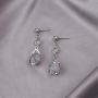 Sumiai Opal Long Elegant Drop Earrings For Women Fashion Bowknot Crystal Dangle Earrings Dainty Festival Jewelry Friendship Gift