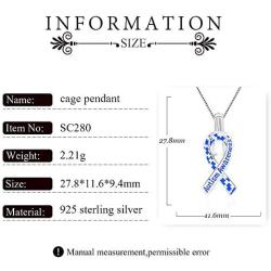 NY Jewelry 925 Sterling Silver Autism Awareness Lettering Ribbon Cage Pendants for Pearl, Pearl Cages for Pearl DIY Jewelry Making